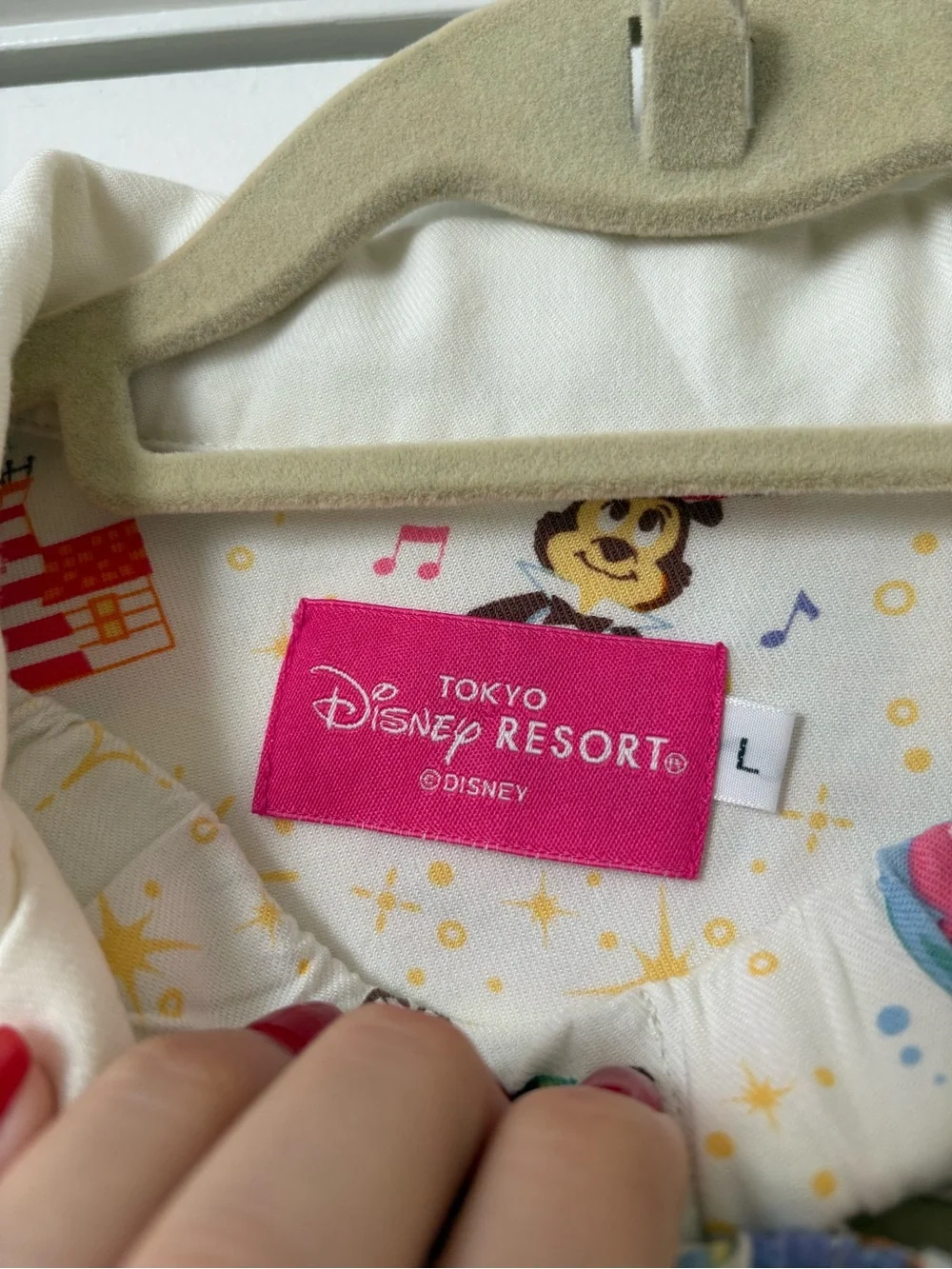 Tokyo Disney Resort Collared Long Sleeve Pants Pajamas Size Large - Picture 5 of 7